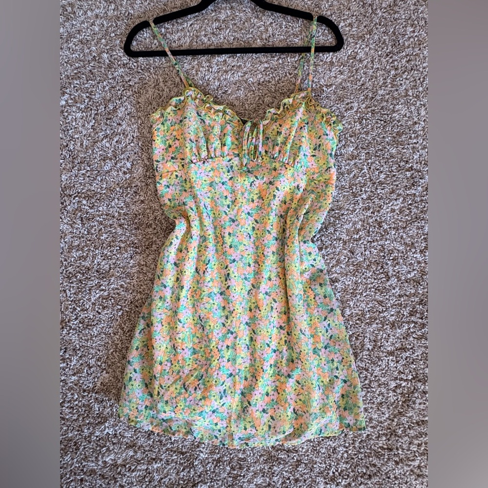 Yellow Lace Mini Dress